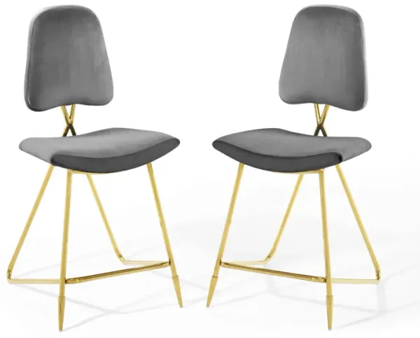 Ponder Counter Stool Performance Velvet Set of 2