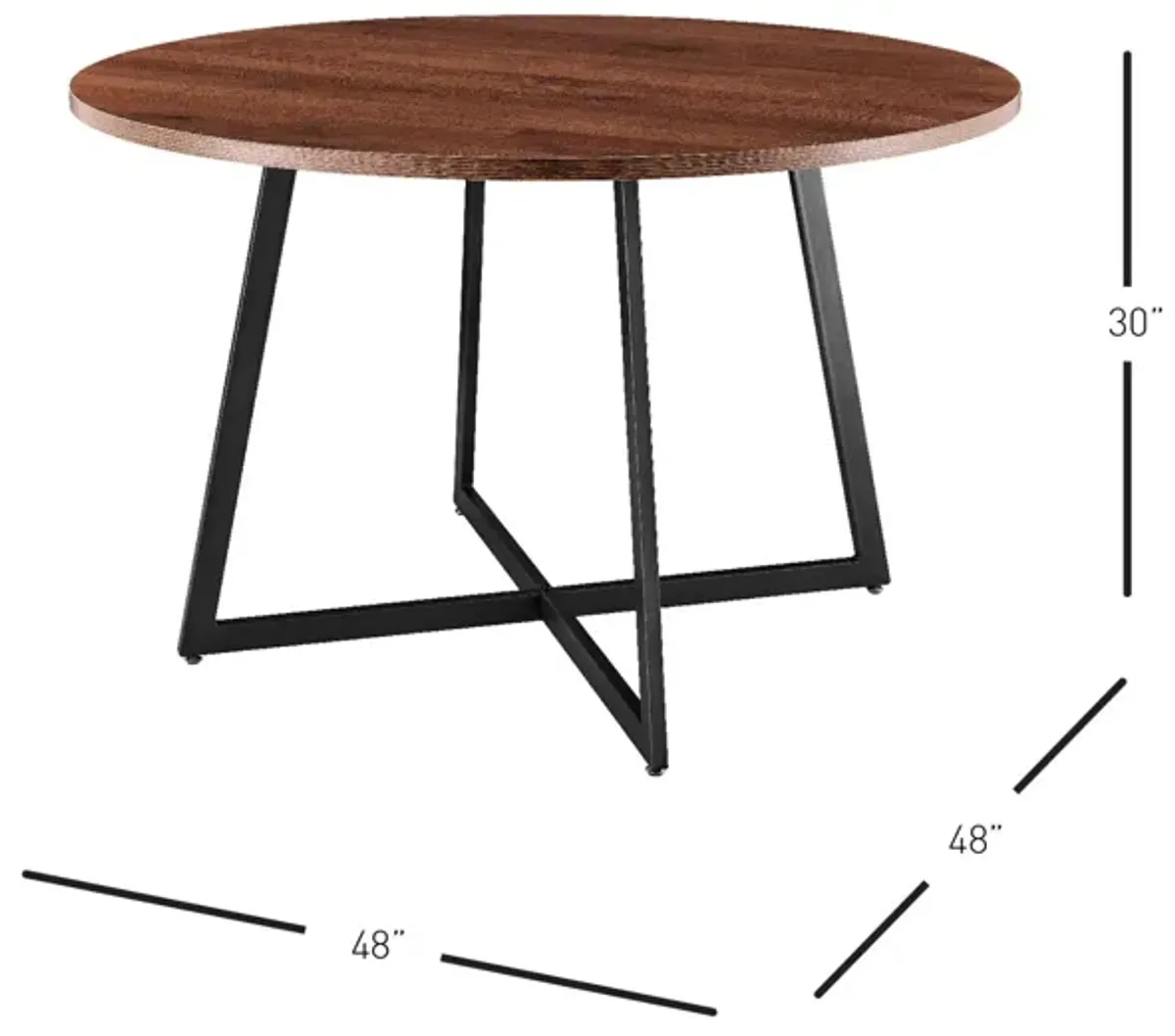 courtdale kd 48" round dining table, gliese brown(assembly required)