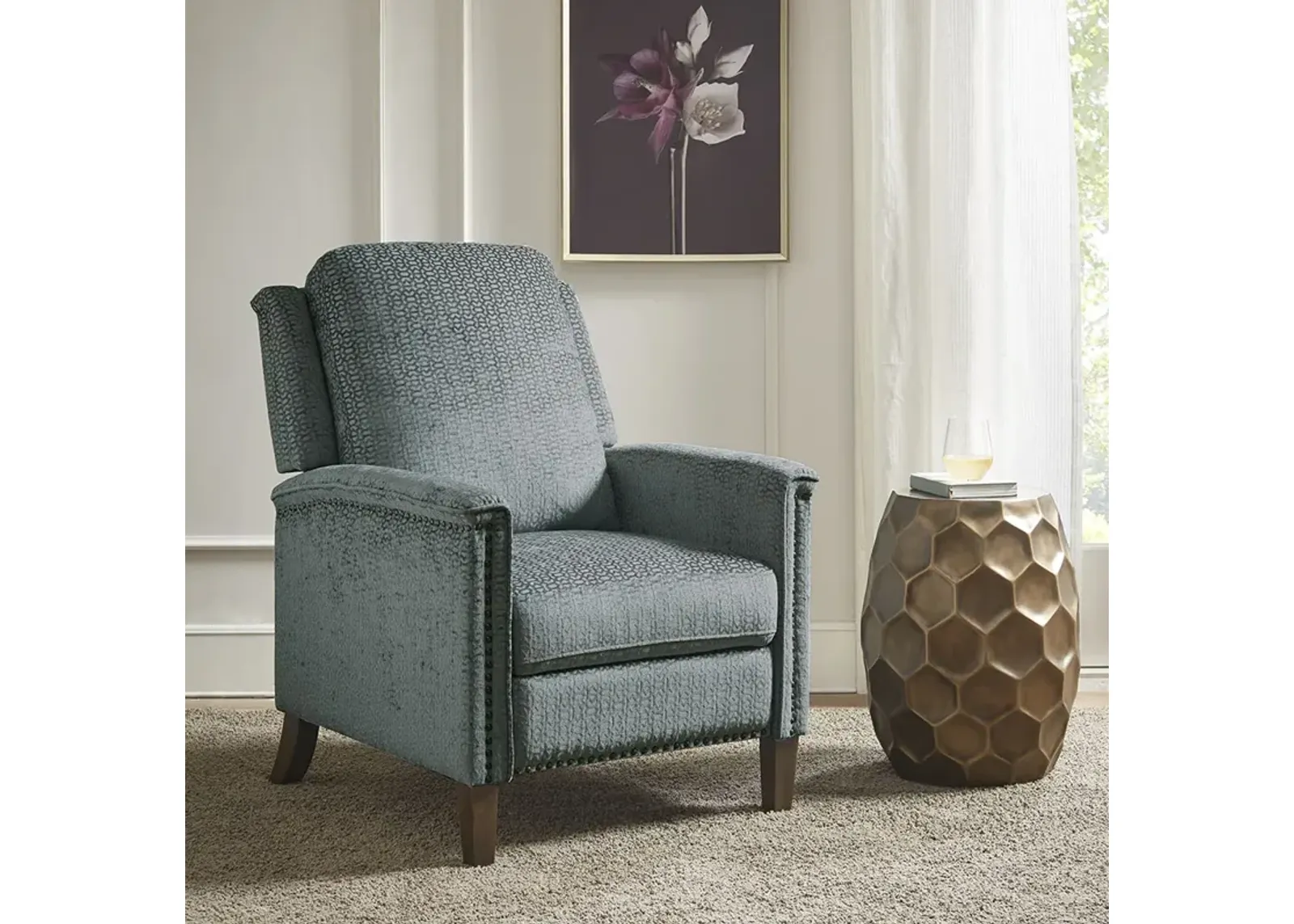 Madison Park Salina Grey Push Back Recliner