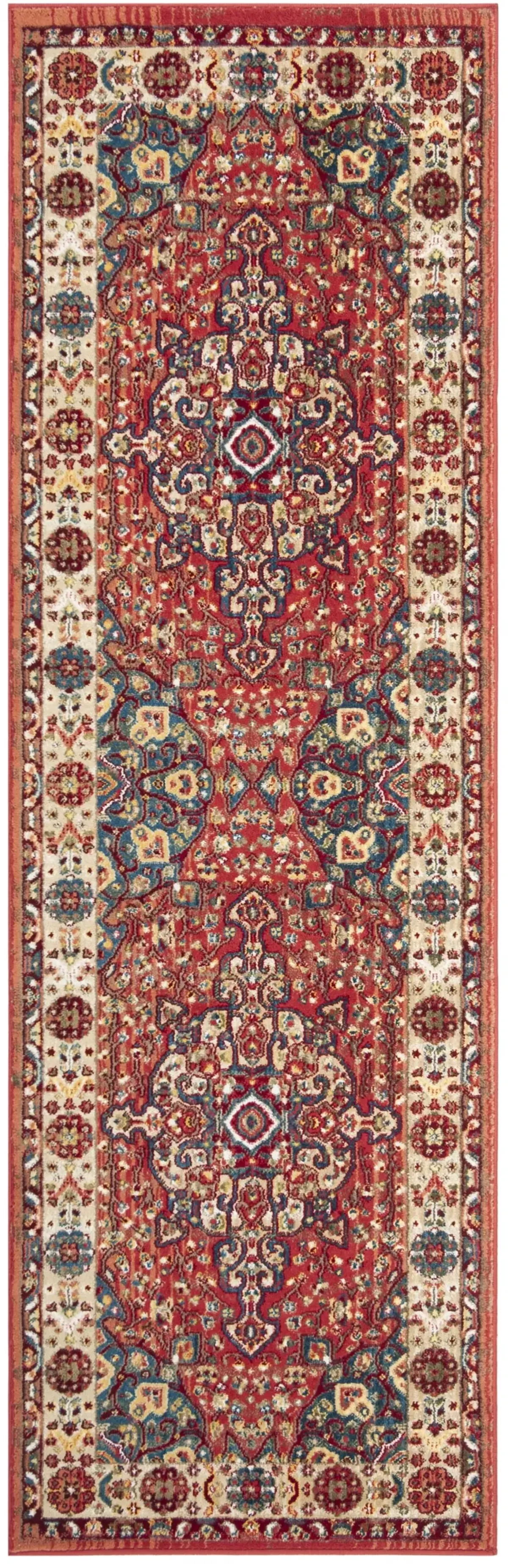 KASHAN 305 RED  2'-6' x 10' Runner Rug