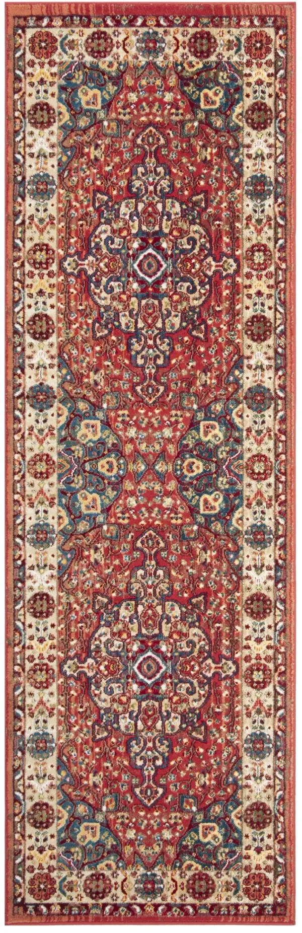 KASHAN 305 RED  2'-6' x 10' Runner Rug