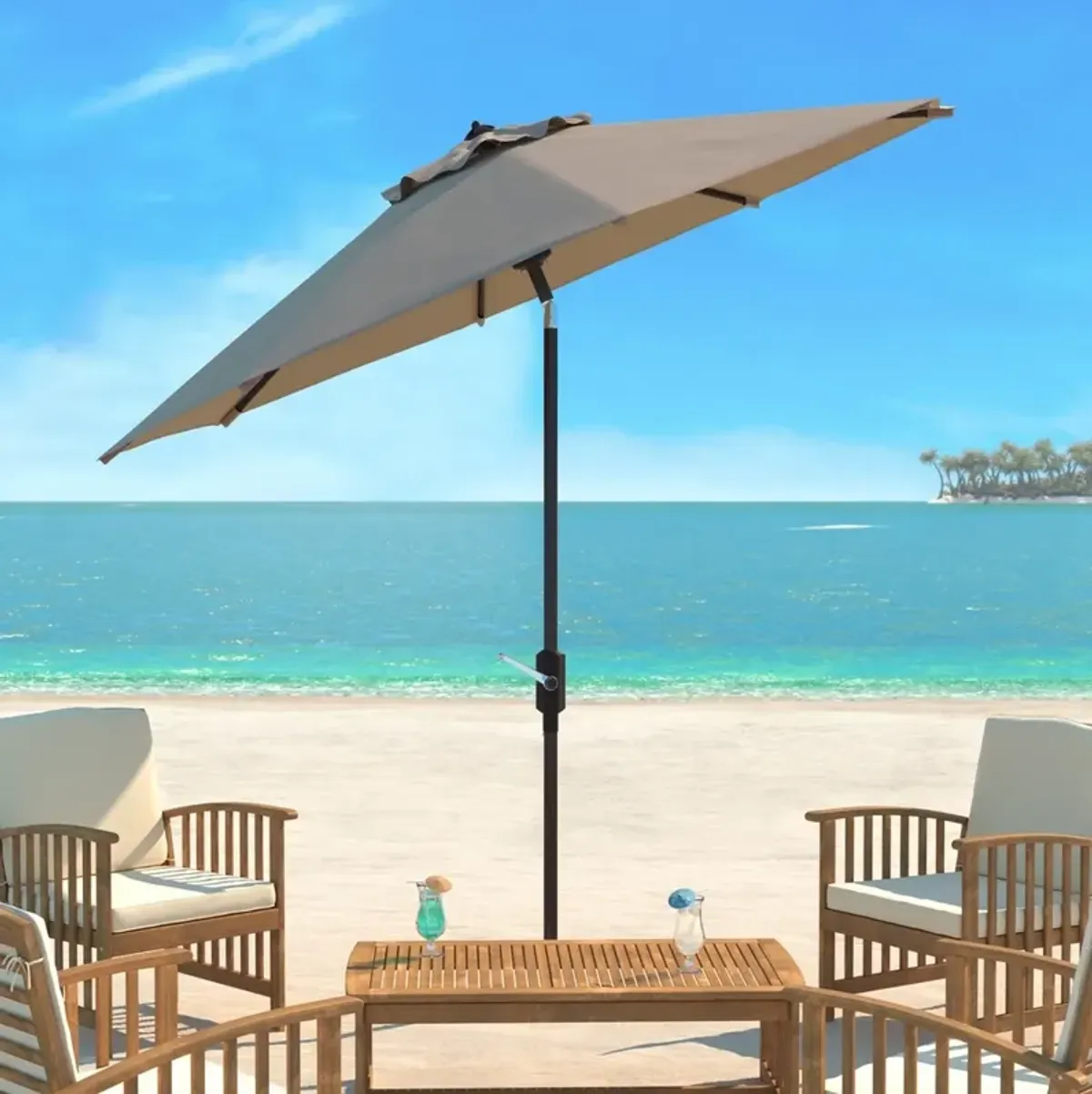 Uv Resistant Ortega 9 Ft Auto Tilt Crank Umbrella