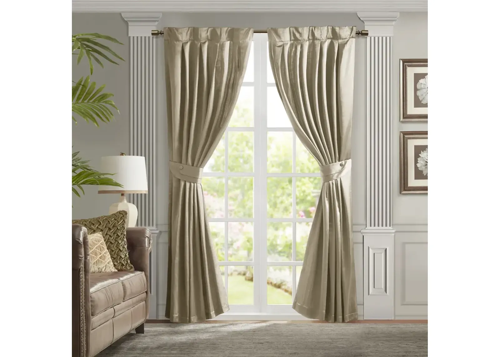 Croscill Classics Avignon Champagne Pleat Curtain Panel with Tieback (Single)