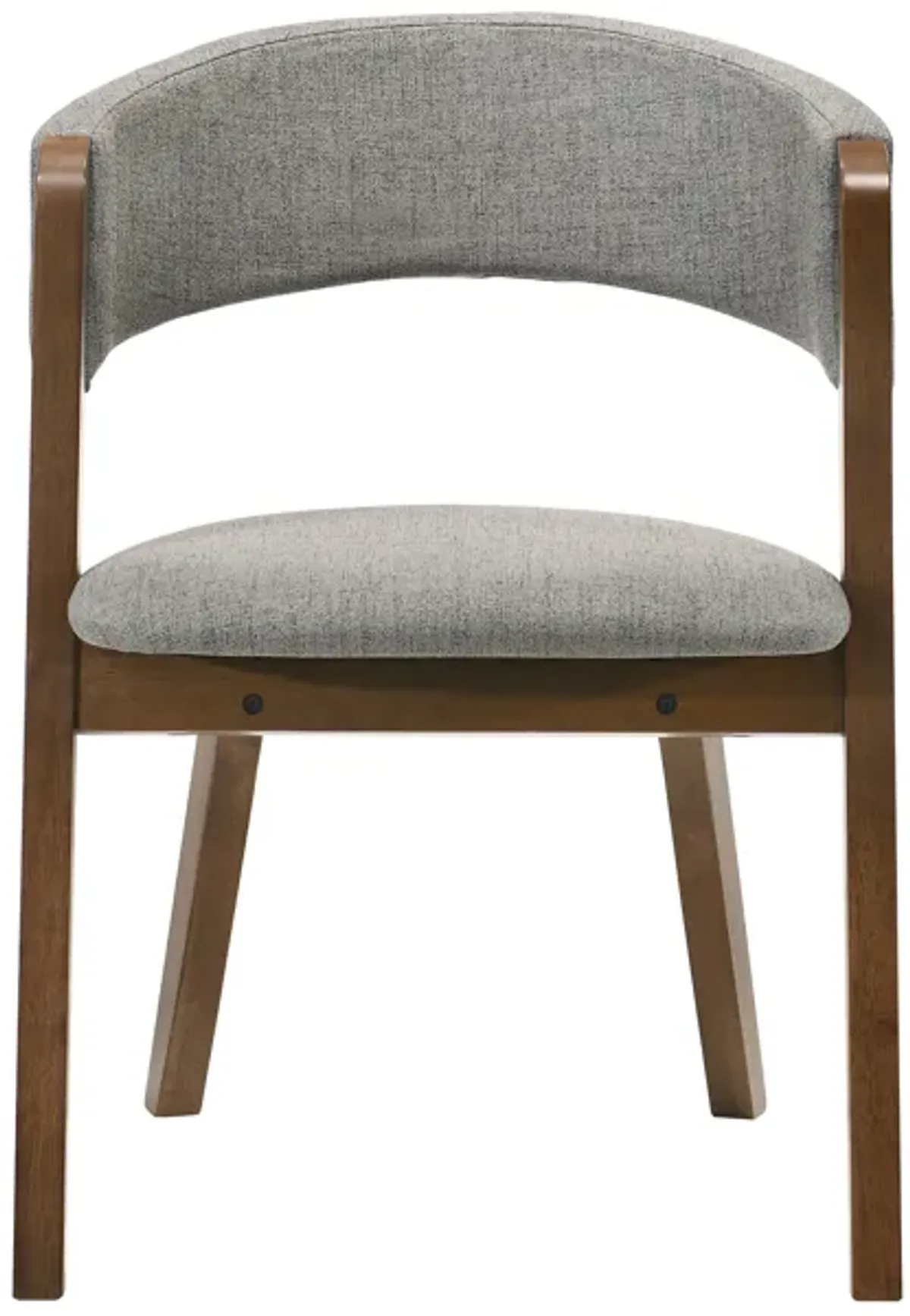 Rowan Gray Upholstered Dining Chairs in Walnut Finish - Set of 2