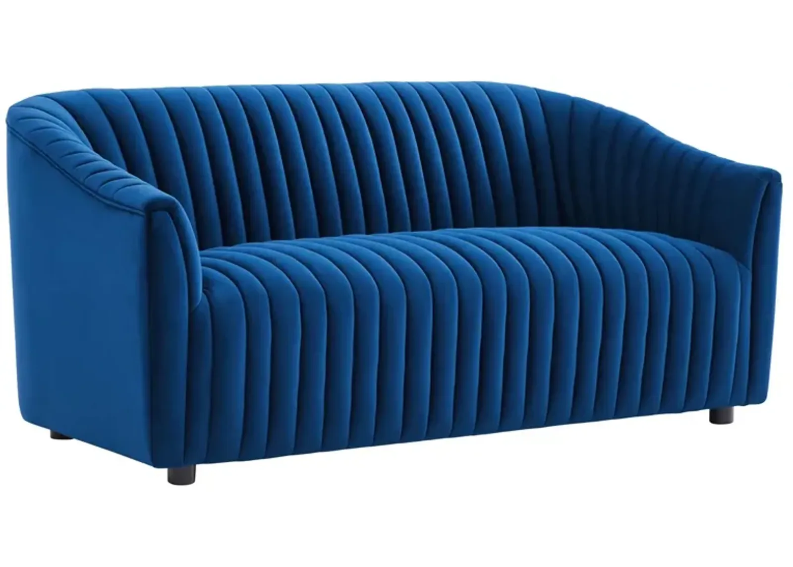 Announce Performance Velvet Channel Tufted Loveseat