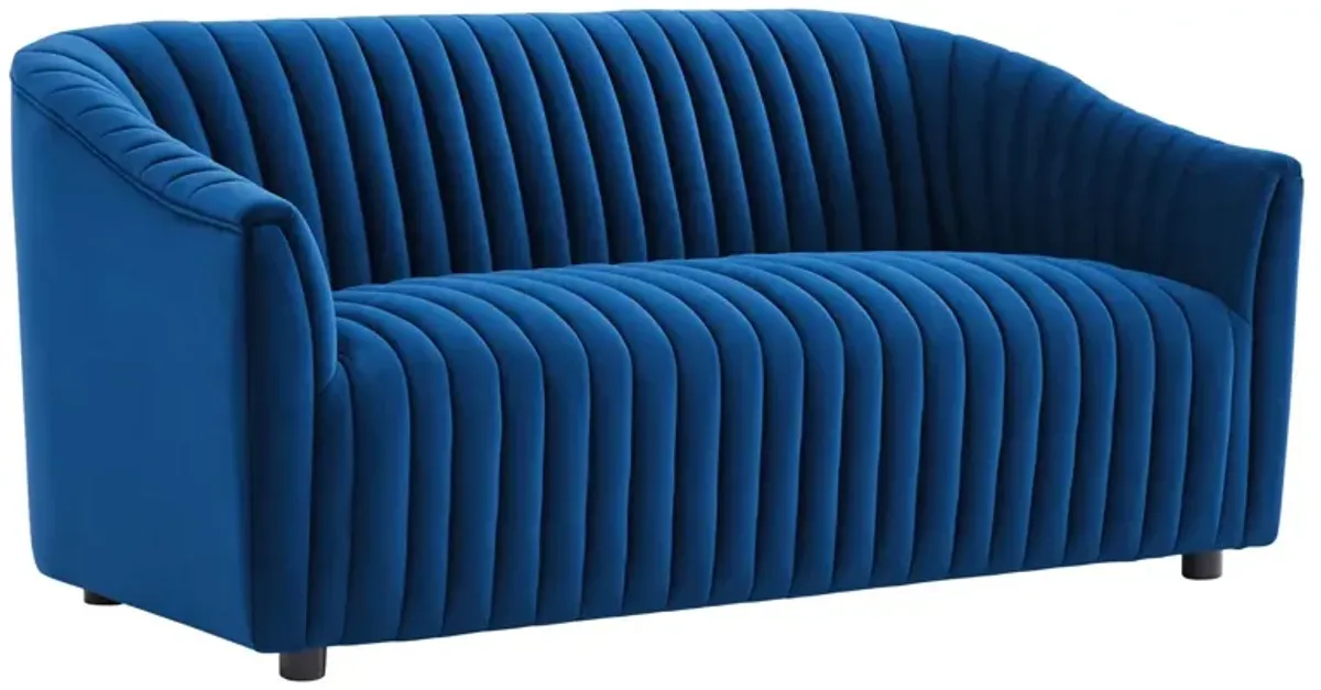 Announce Performance Velvet Channel Tufted Loveseat