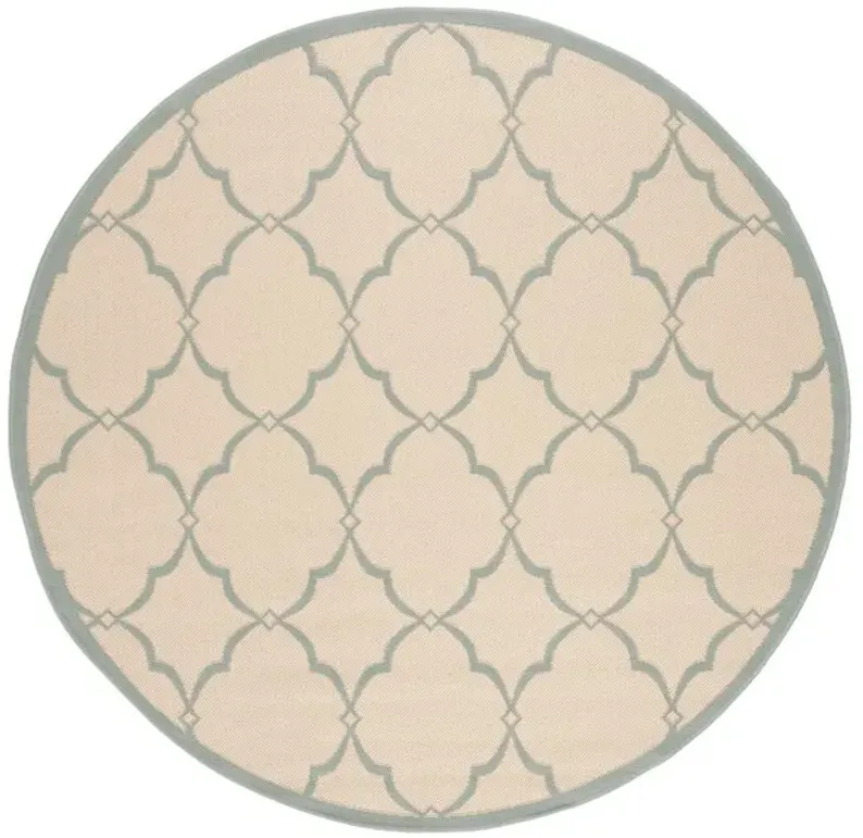 LINDEN 125 Collection LND125L-6R Cream / Aqua 6'-7" X 6'-7" Round