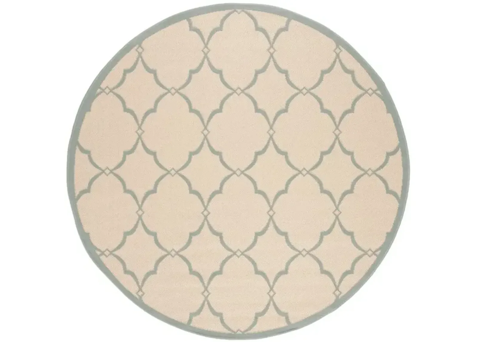 LINDEN 125 Collection LND125L-6R Cream / Aqua 6'-7" X 6'-7" Round