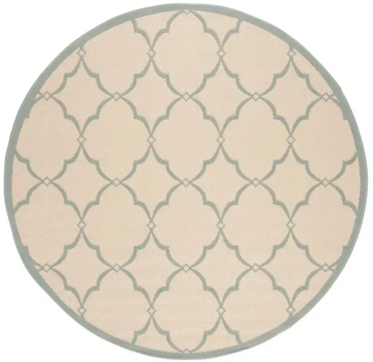 LINDEN 125 Collection LND125L-6R Cream / Aqua 6'-7" X 6'-7" Round