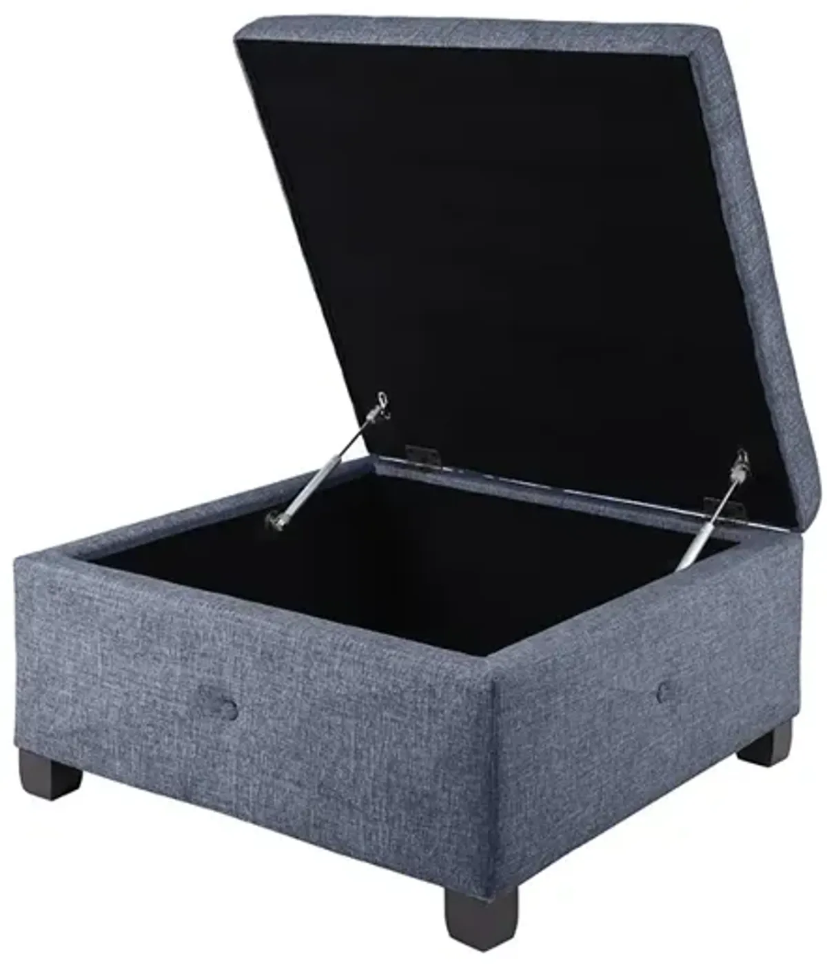 Madison Park Aspen Blue Soft Close Storage Ottoman