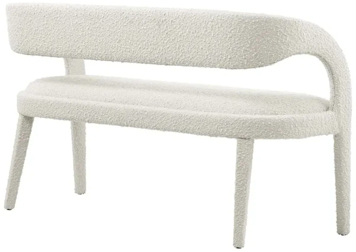 Pinnacle Boucle Fabric Accent Bench