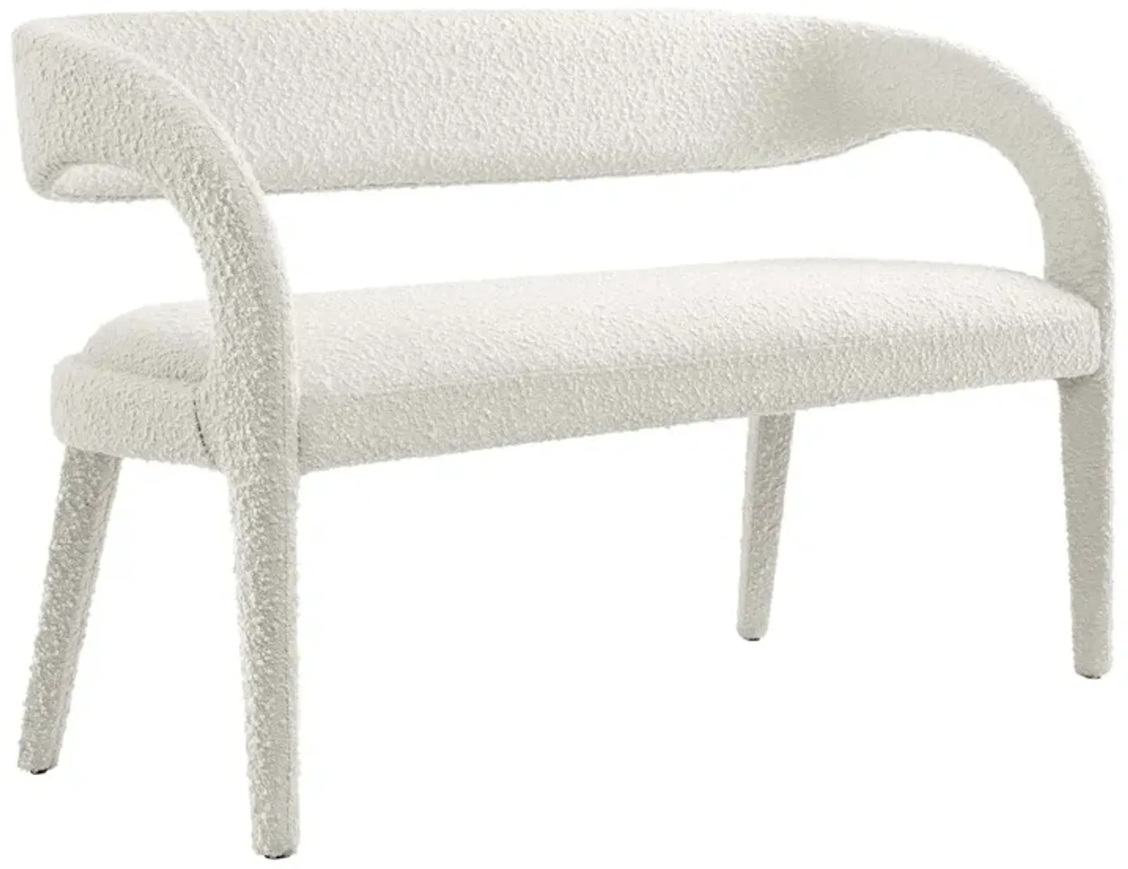 Pinnacle Boucle Fabric Accent Bench