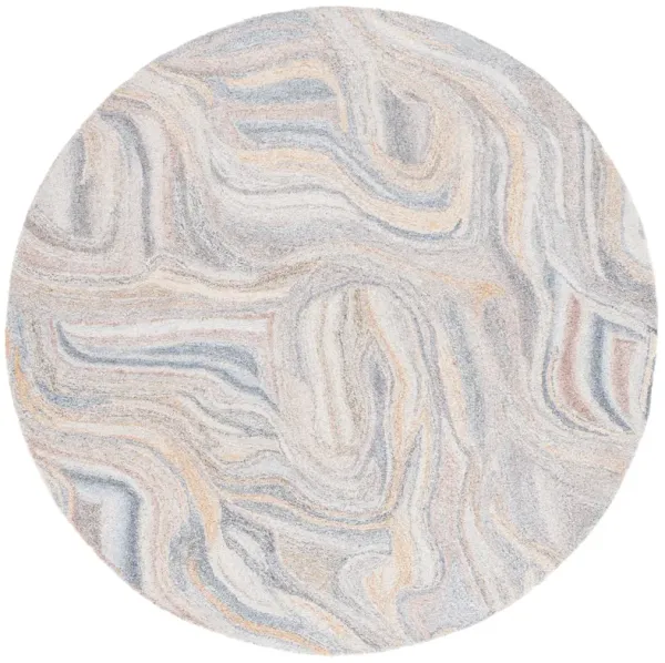ABSTRACT Hand Tufted 6' x 6' Round area rug
