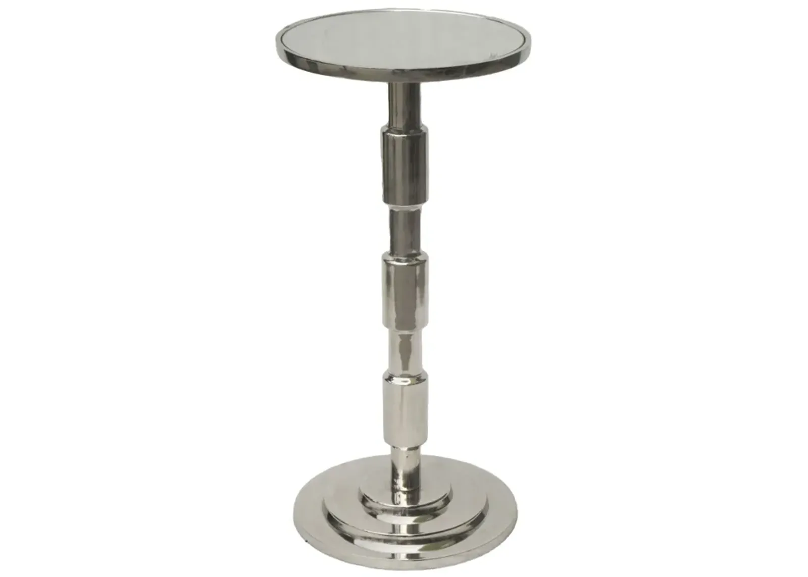 Metal, 10"dx21"h Side Table W/ Mirror Top, Silver