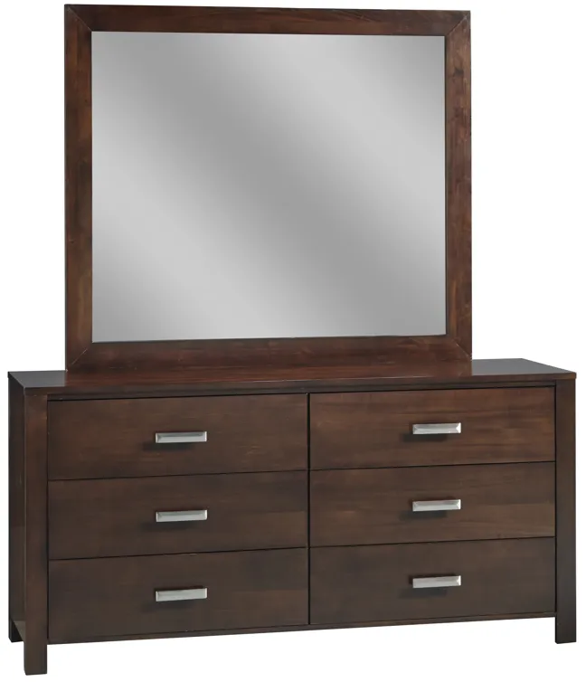 Riva Six Drawer Dresser in Chocolate Brown (2024)