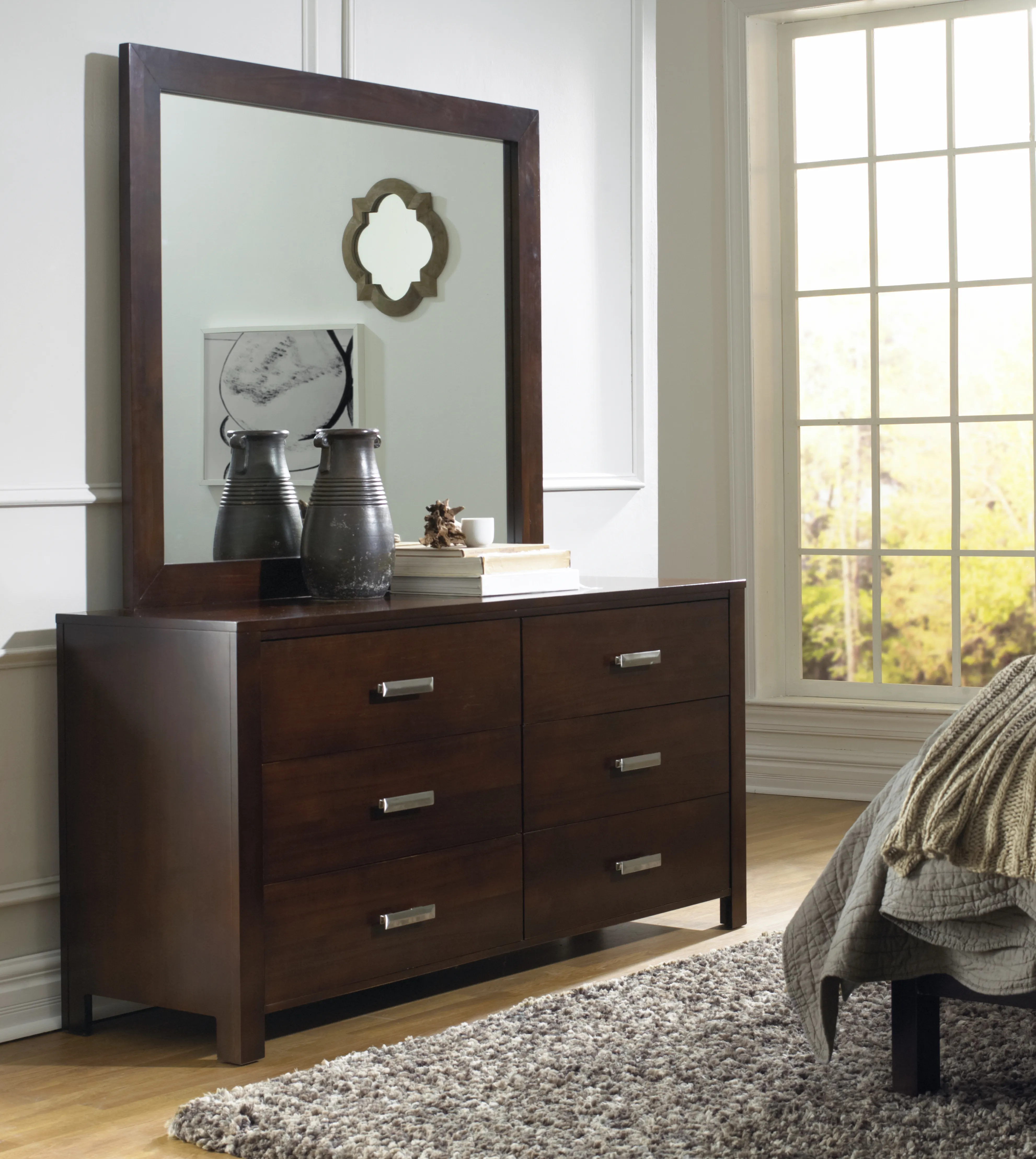 Riva Six Drawer Dresser in Chocolate Brown (2024)