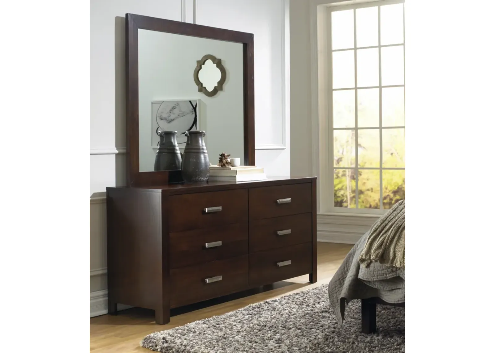 Riva Six Drawer Dresser in Chocolate Brown (2024)