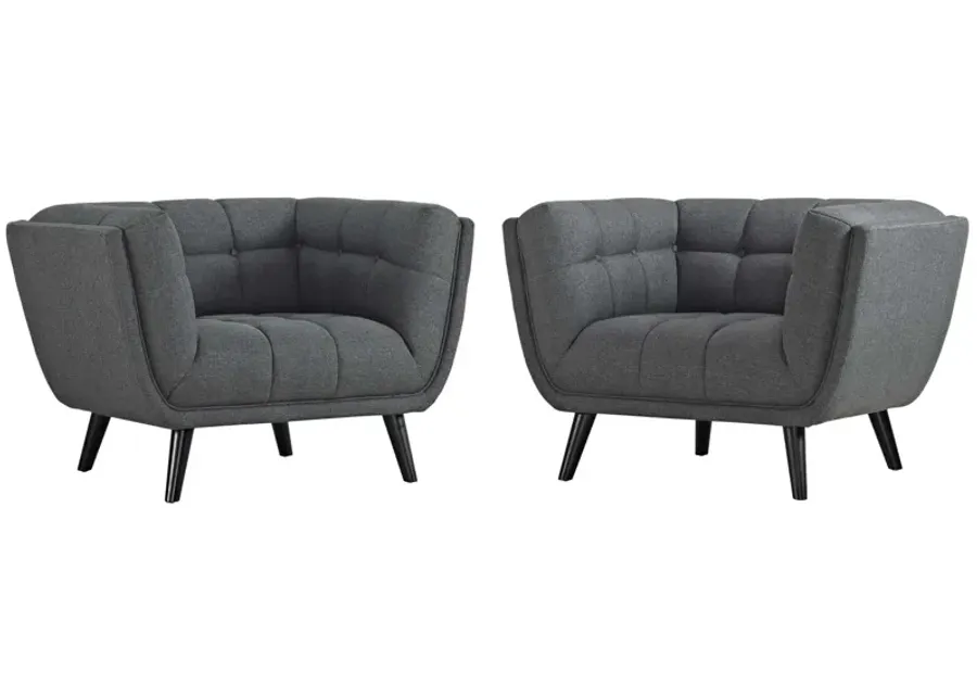 Bestow 2 Piece Upholstered Fabric Armchair Set