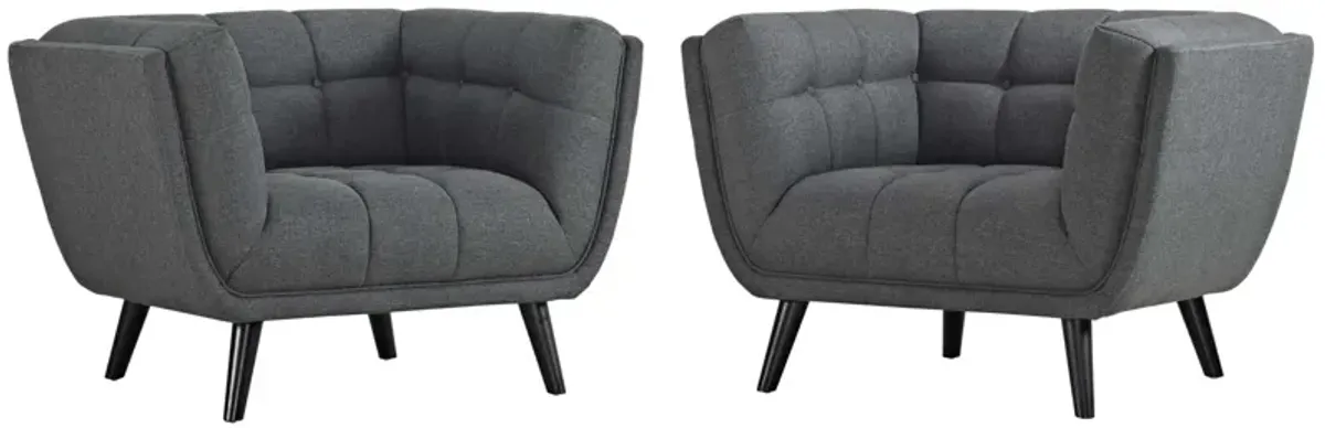 Bestow 2 Piece Upholstered Fabric Armchair Set