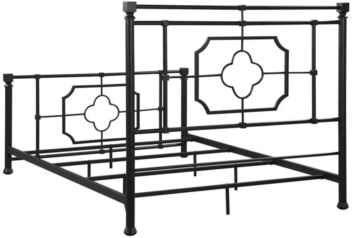 Paskay Eastern King Metal Panel Bed Matte Black