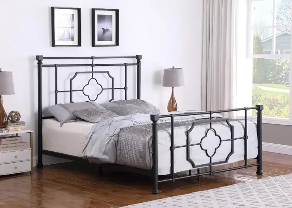 Paskay Eastern King Metal Panel Bed Matte Black