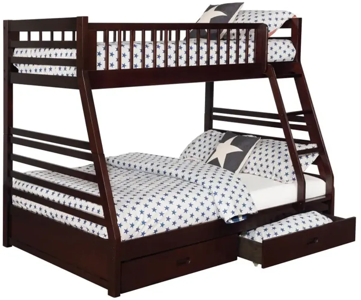 Ashton Twin Over Full 2-drawer Bunk Bed Cappuccino