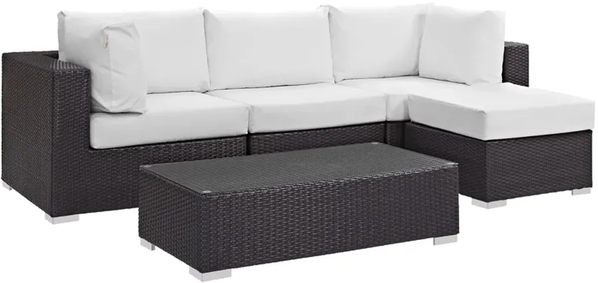 Convene 5 Piece Outdoor Patio Sectional Set