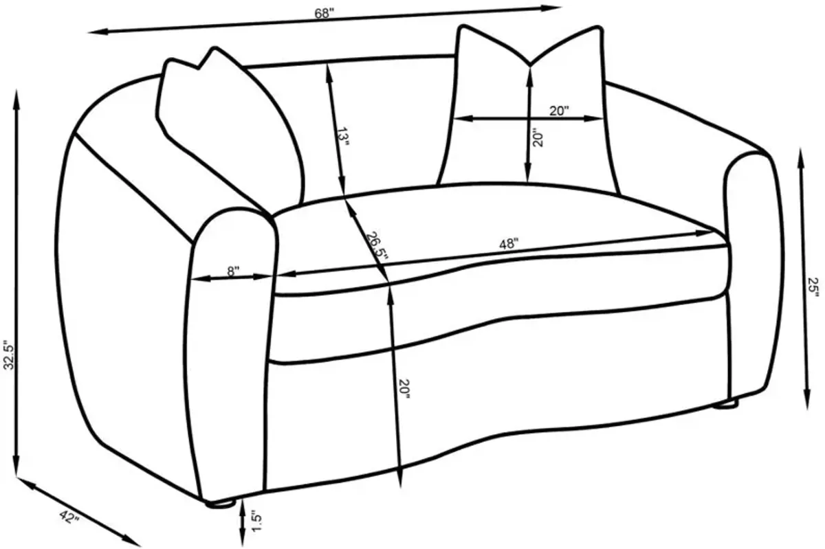 Remi Tight Back Loveseat 