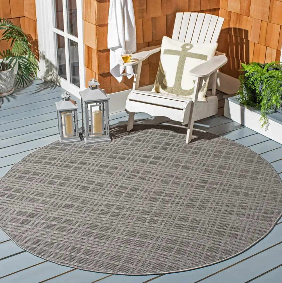 BERMUDA 802 Grey 8' X 8' Round Round Rug