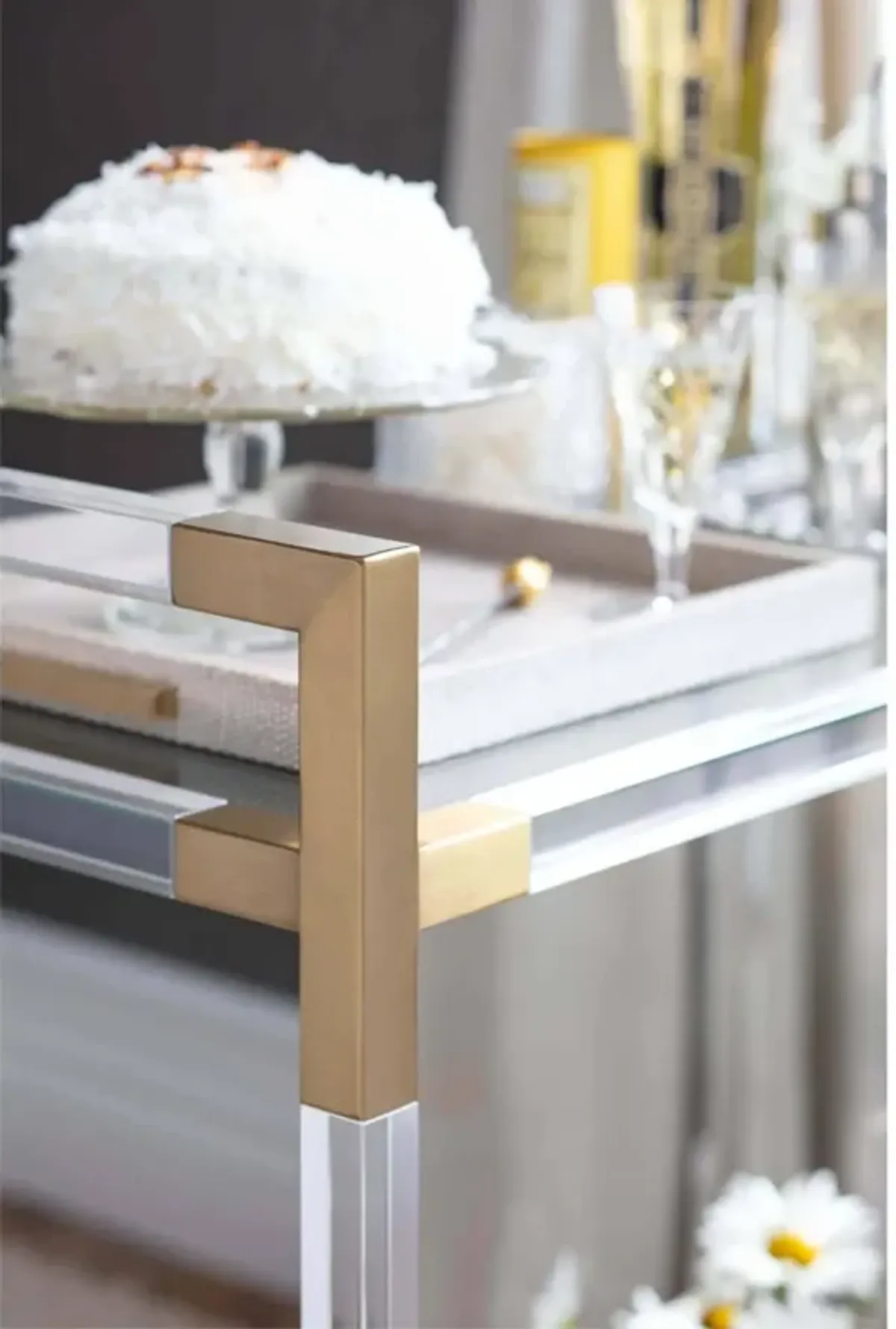 Americano Bar Cart (Natural Brass)