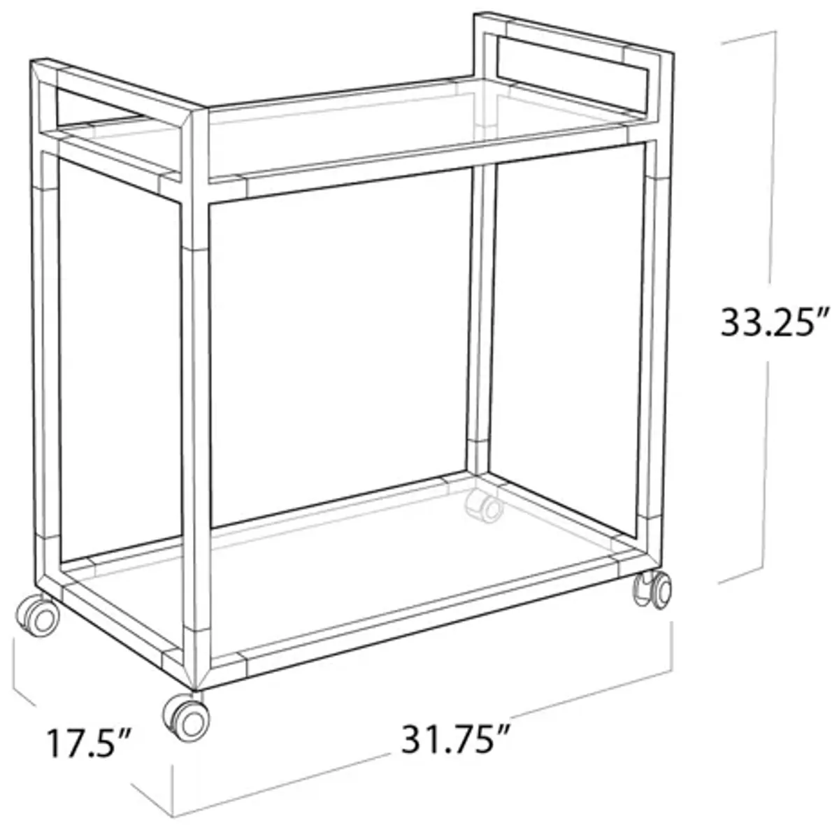 Americano Bar Cart (Natural Brass)