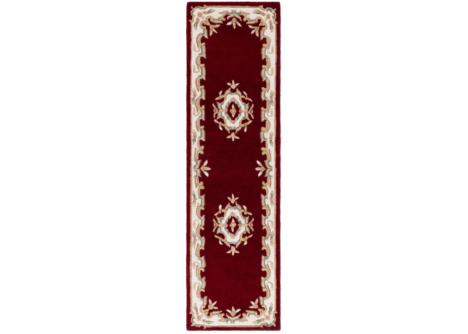 AUBUSSON 301 RED  2'-3' x 8' Runner Rug