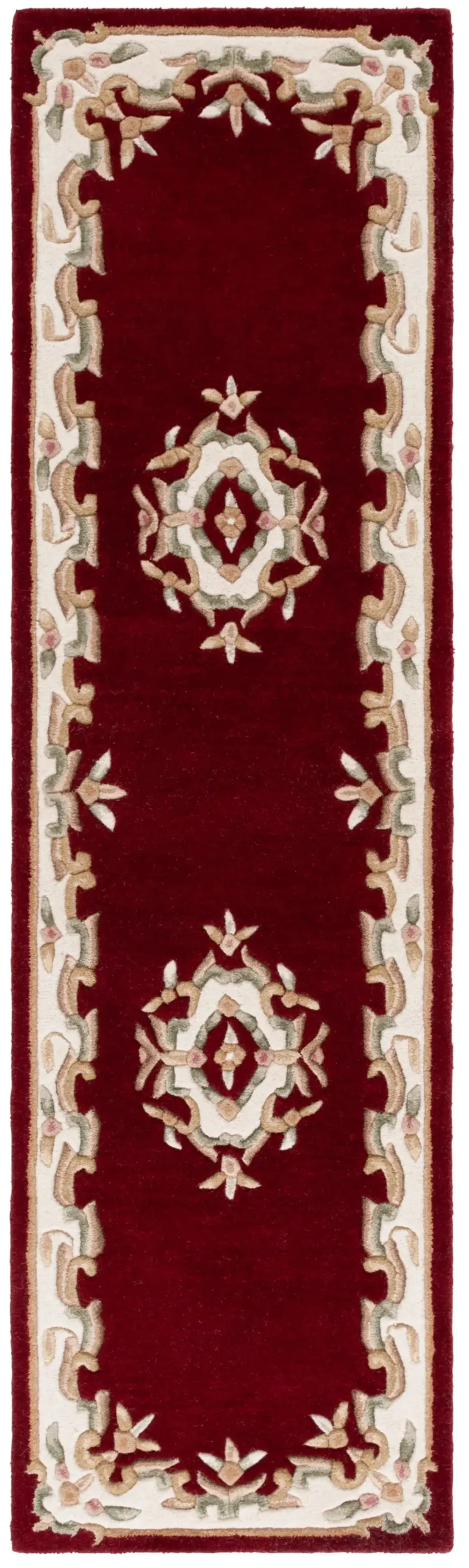 AUBUSSON 301 RED  2'-3' x 8' Runner Rug