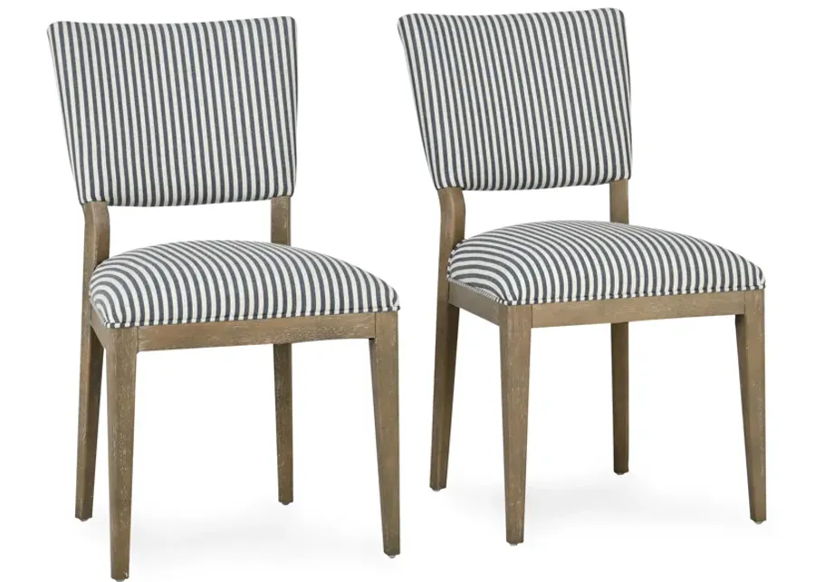 Phillip Upholstered Dining Chair Striped Set of 2