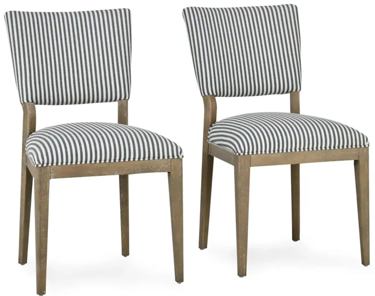 Phillip Upholstered Dining Chair Striped Set of 2