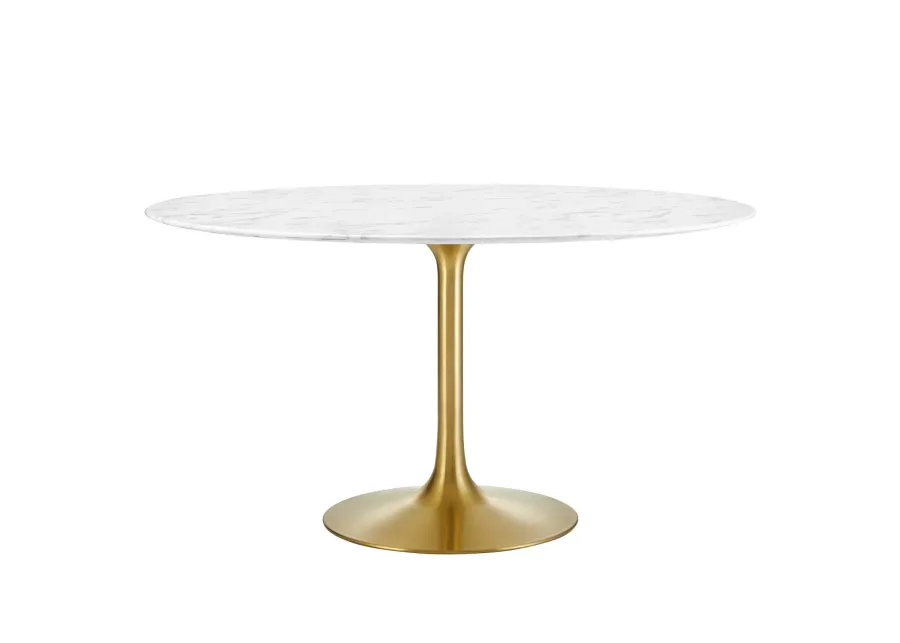 Lippa 54" Round Artificial Marble Dining Table