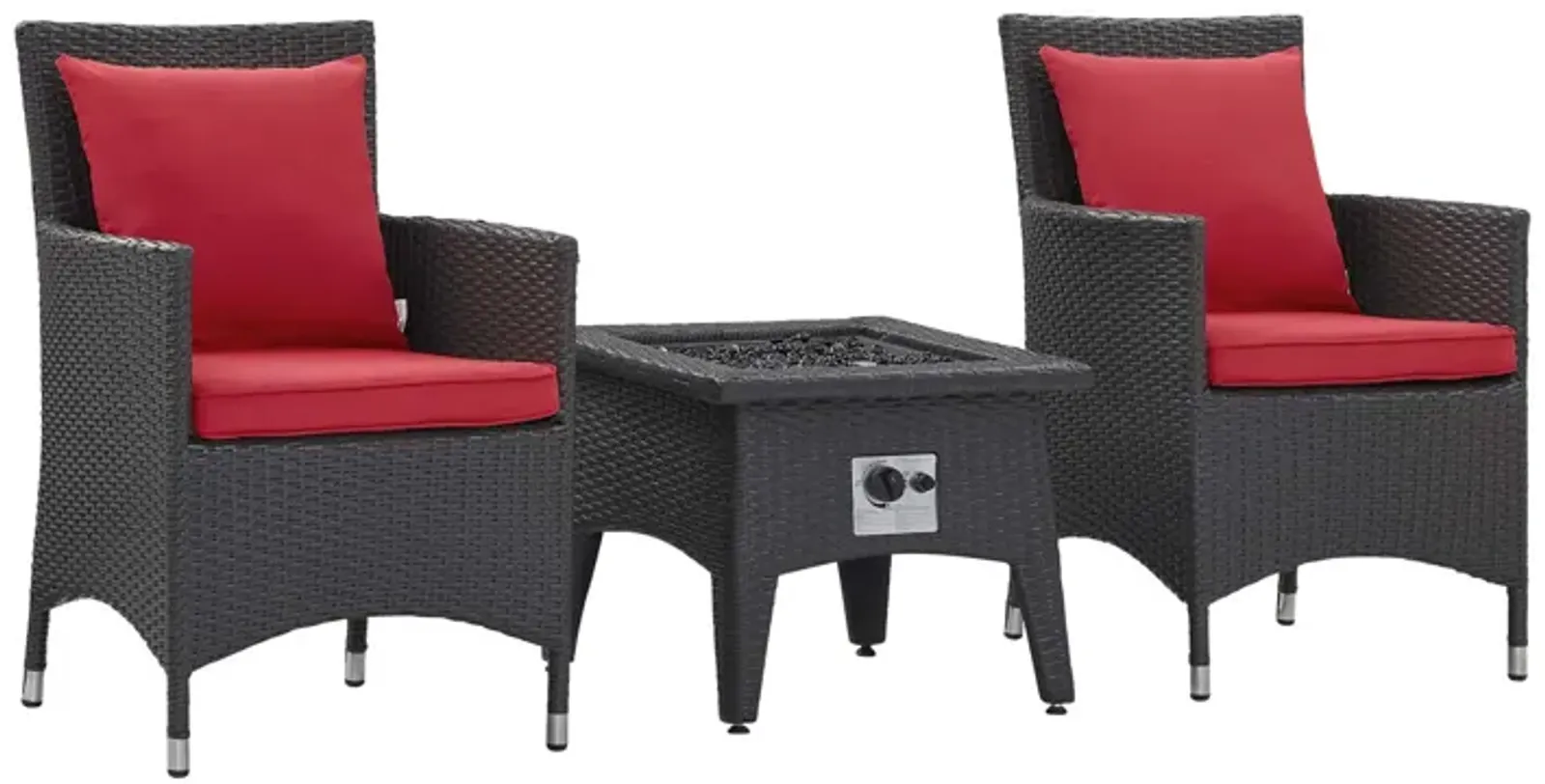 Convene 3 Piece Set Outdoor Patio with Fire Pit