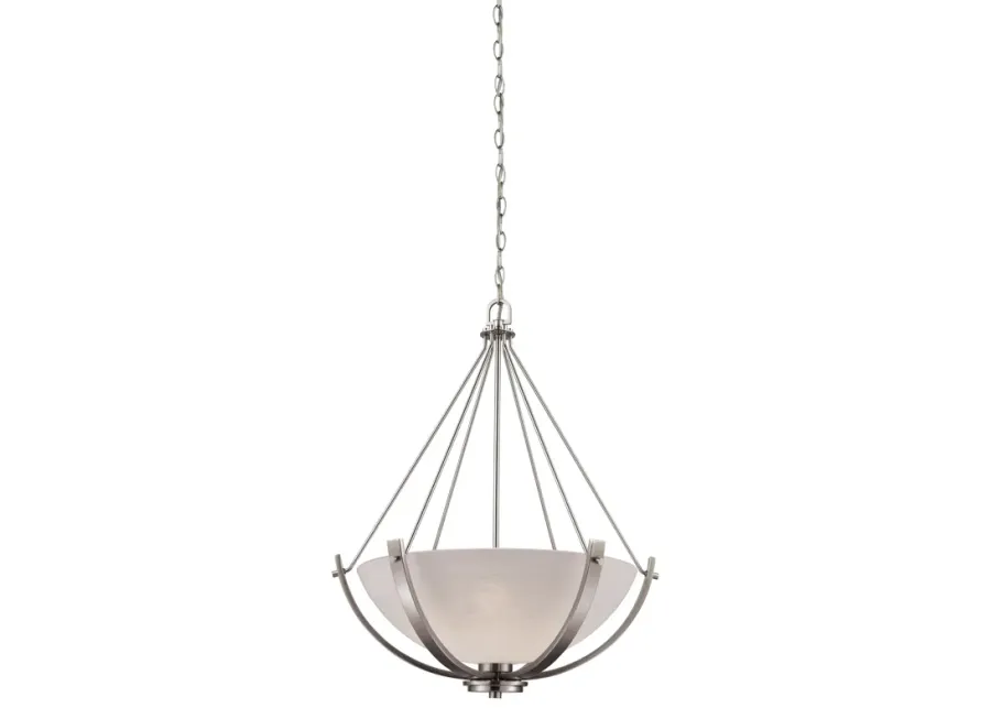 Casual Mission 21" Wide 3-Light Chandelier - Brushed Nickel