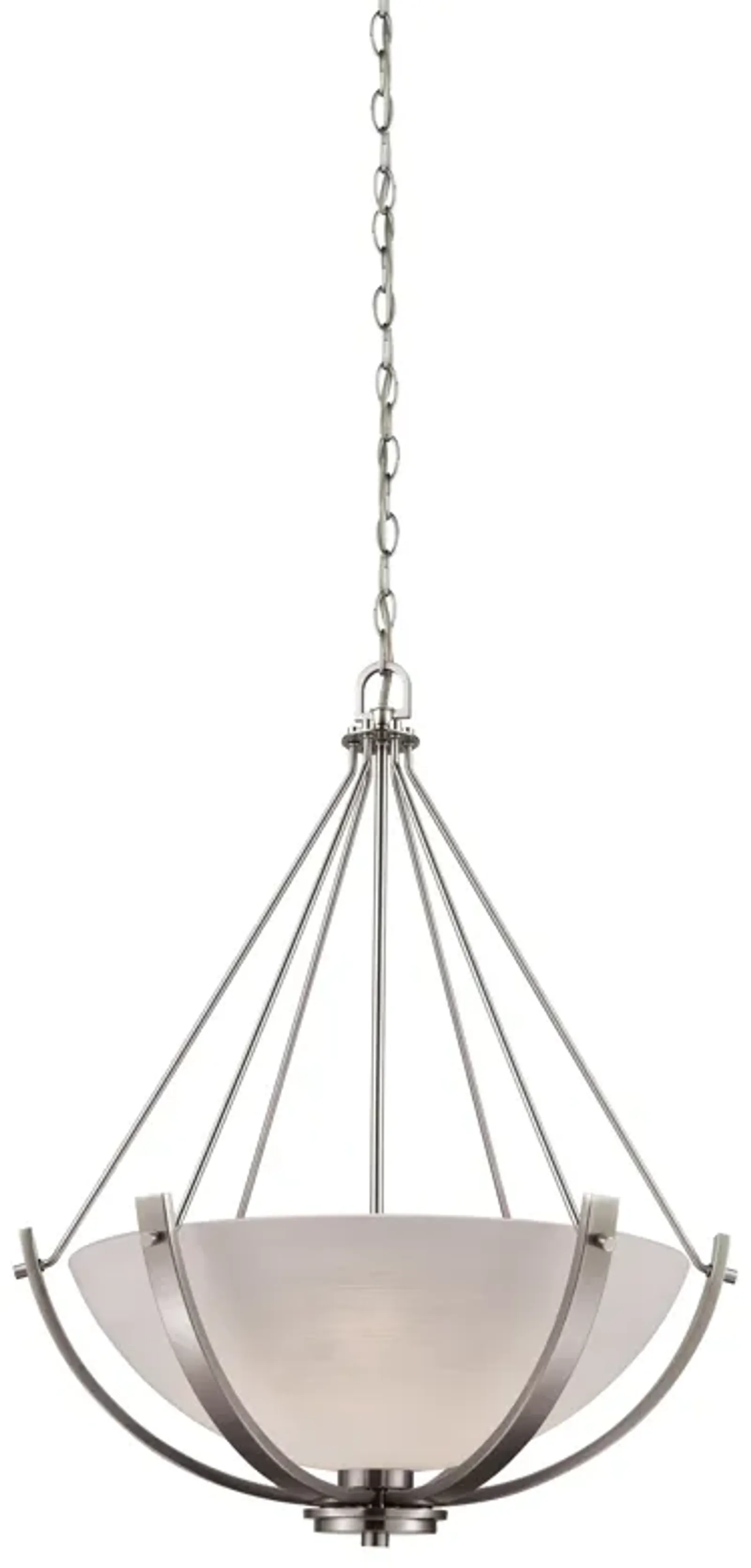 Casual Mission 21" Wide 3-Light Chandelier - Brushed Nickel