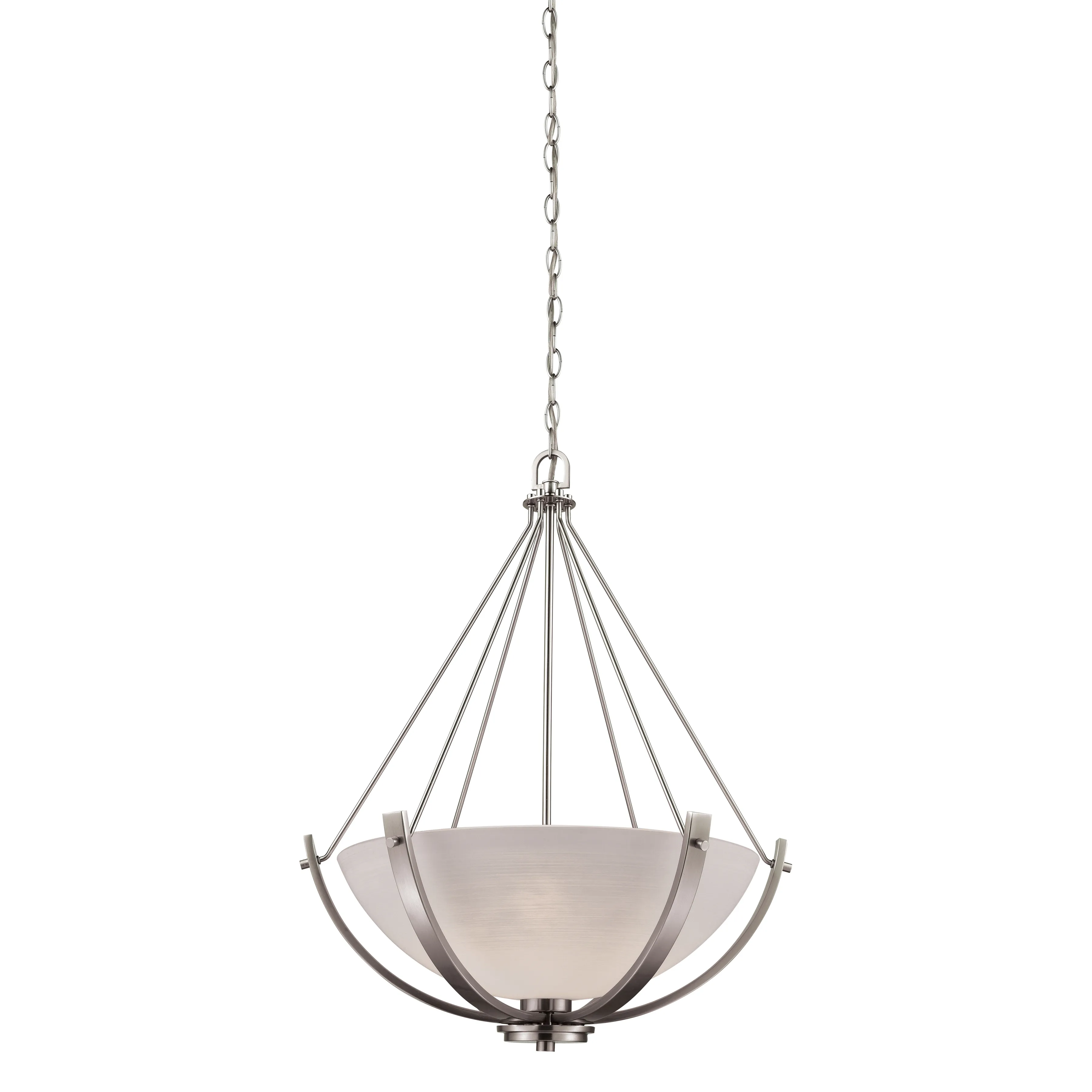 Casual Mission 21" Wide 3-Light Chandelier - Brushed Nickel