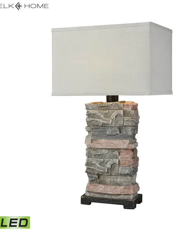 Terra Firma 30'' High 1-Light Outdoor Table Lamp - Stone - Includes LED Bulb