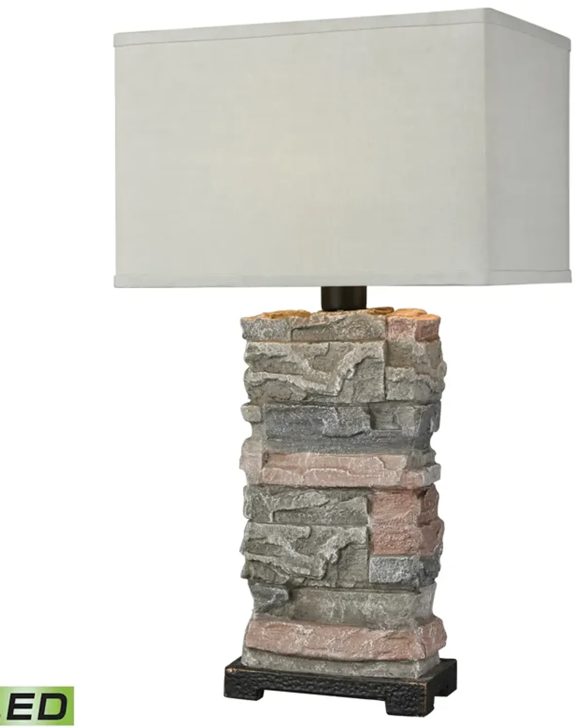 Terra Firma 30'' High 1-Light Outdoor Table Lamp - Stone - Includes LED Bulb