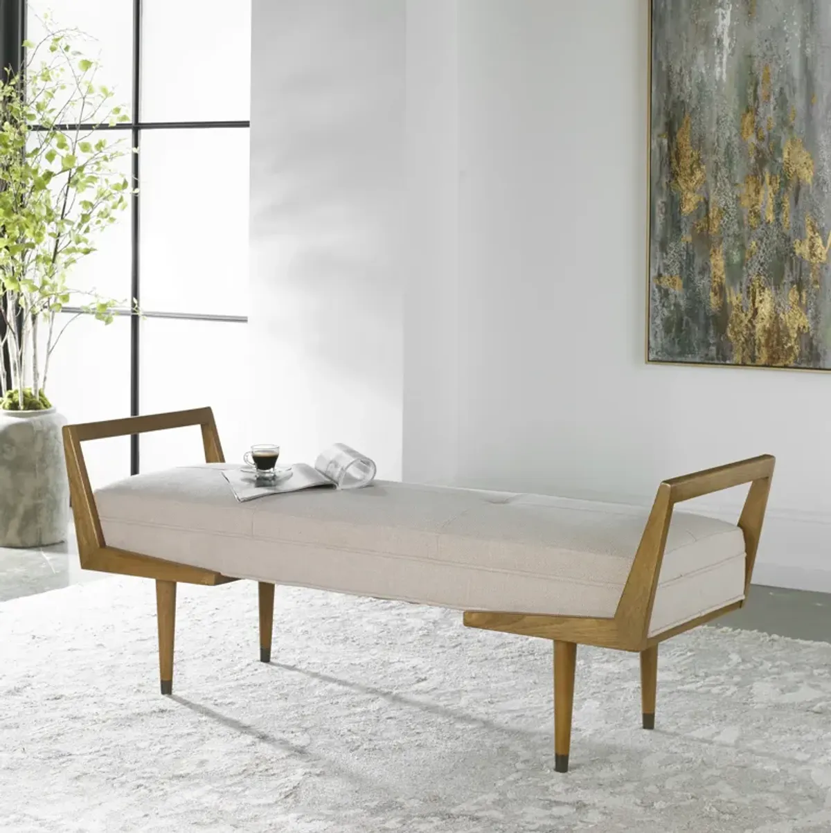 Waylon Modern Ivory Bench