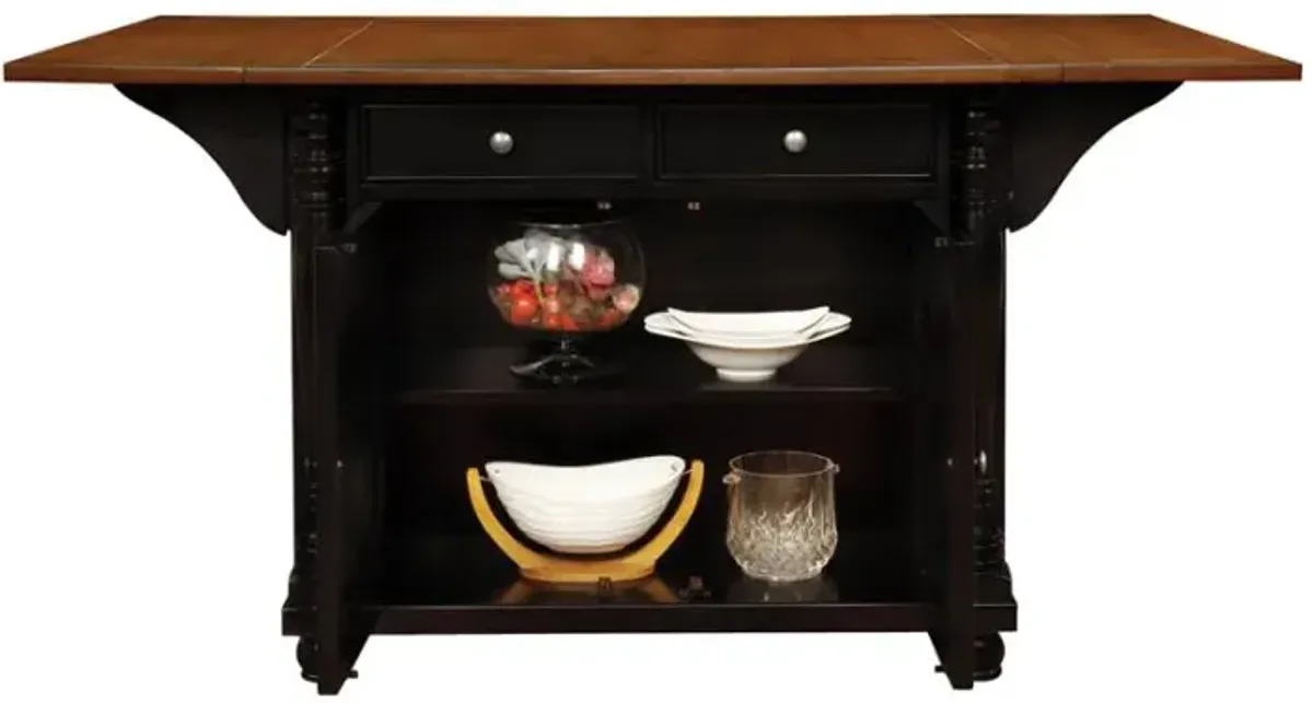 Slater 2-Drawer Kitchen Island with Drop Leaves