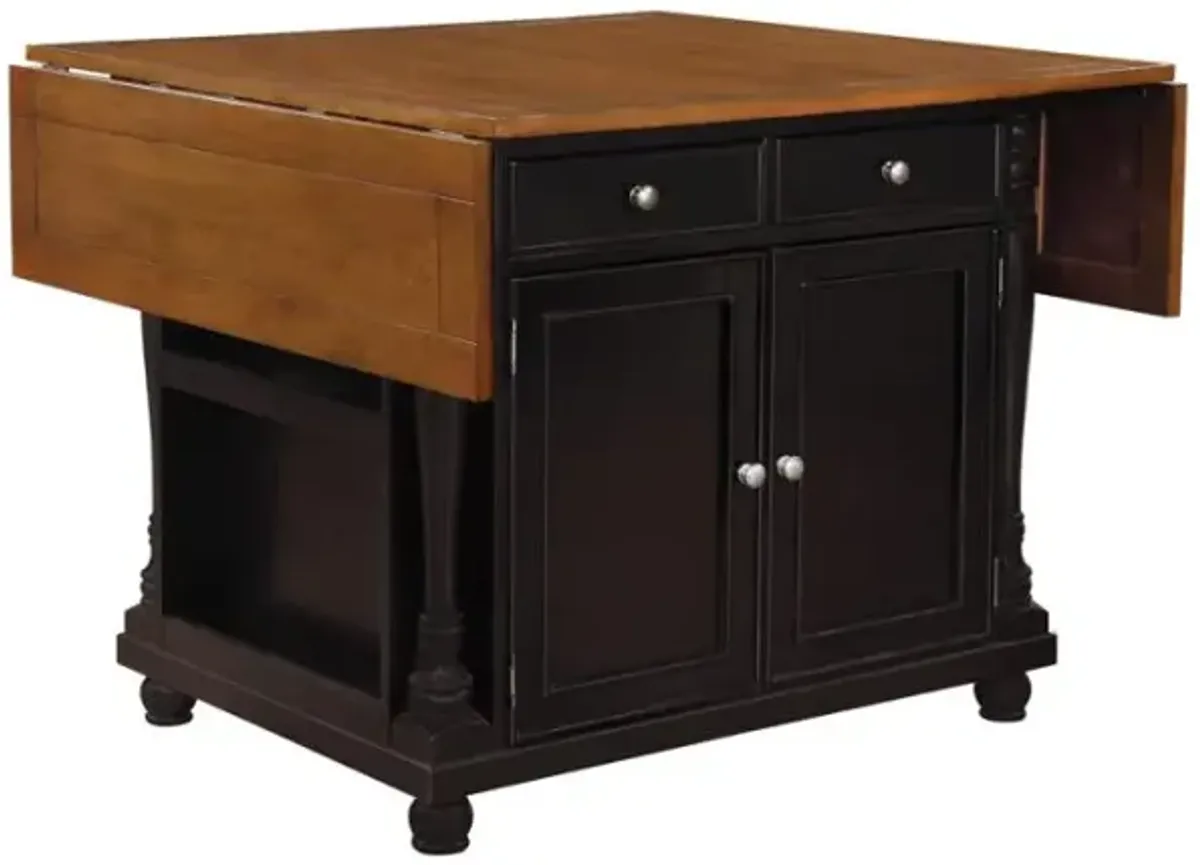 Slater 2-Drawer Kitchen Island with Drop Leaves