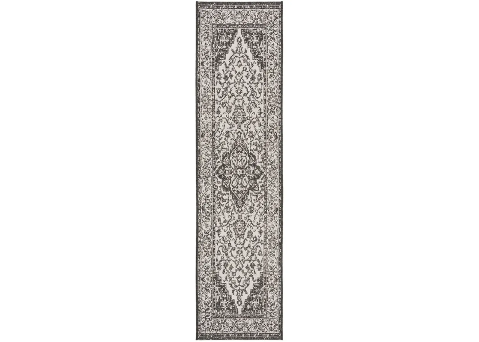 Safavieh BEACH HOUSE Collection BHS137A-28 Light Grey / Charcoal 2'-2" X 8'