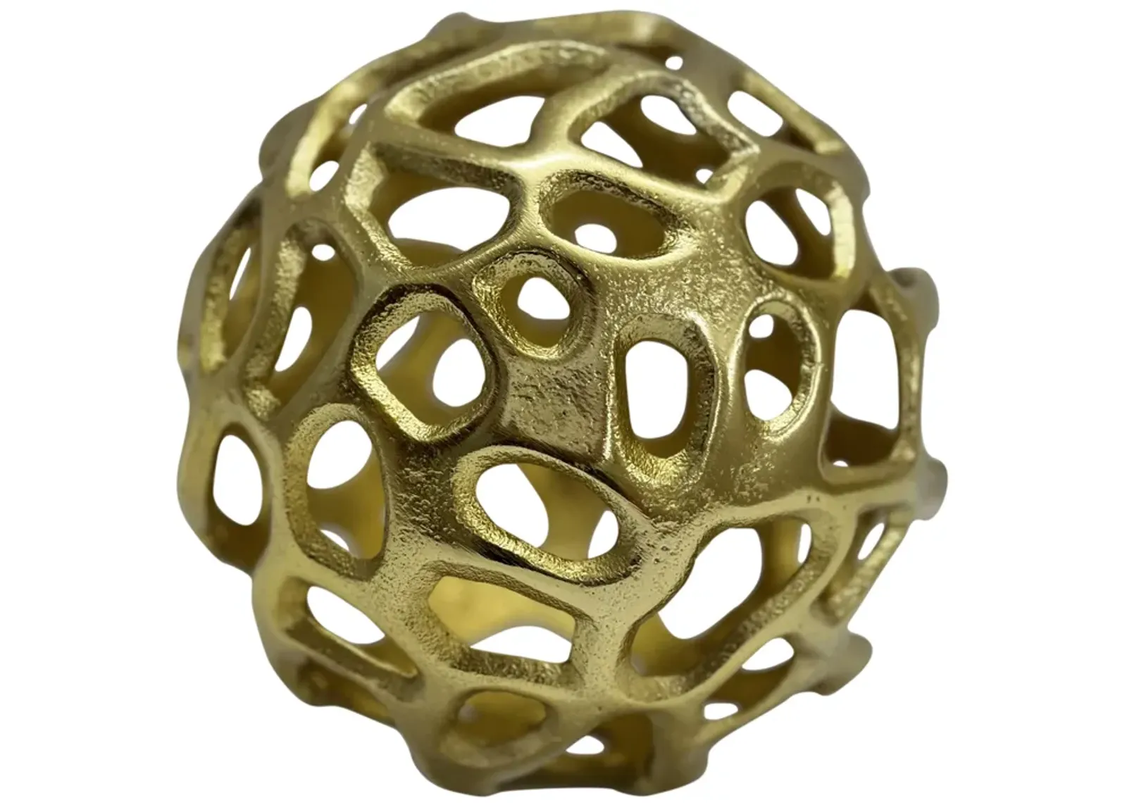 Metal, 6" Cut-out Orb, Gold