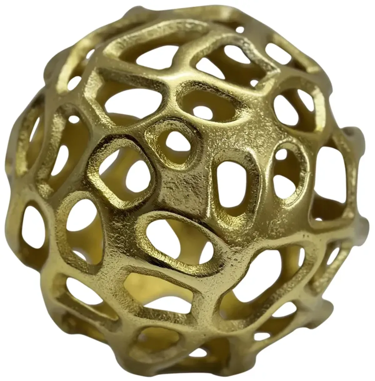 Metal, 6" Cut-out Orb, Gold