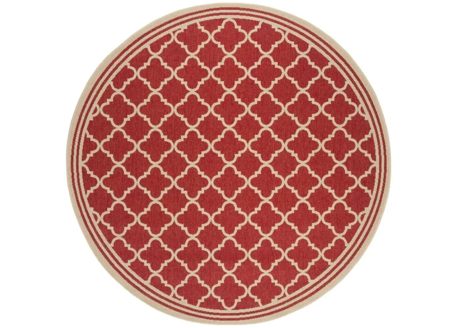 BEACH HOUSE 121 Red 4' X 4' Round Round Rug