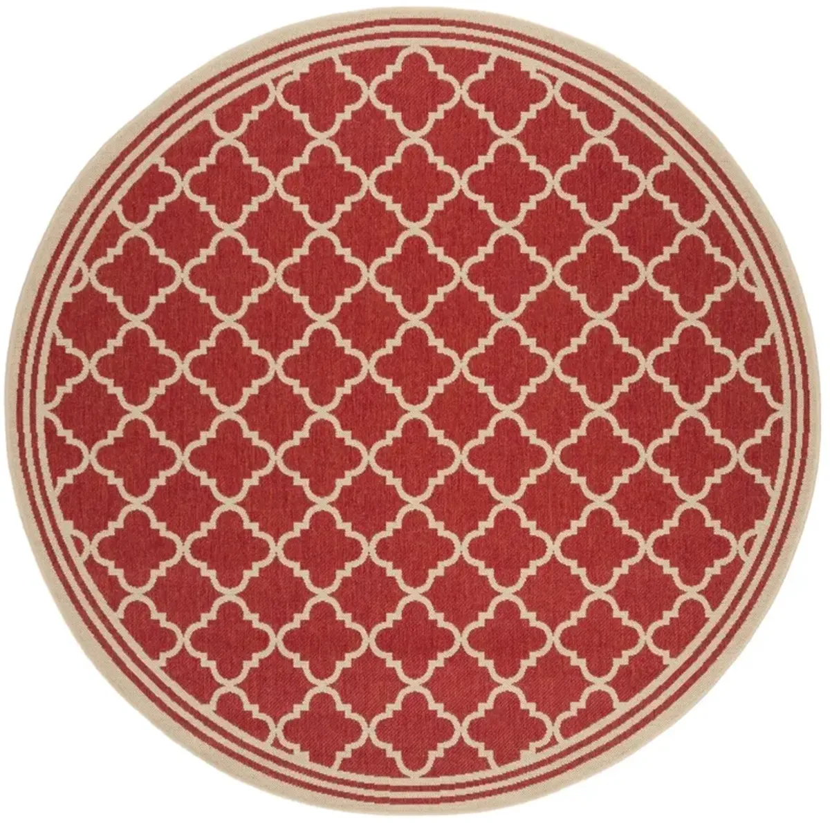 BEACH HOUSE 121 Red 4' X 4' Round Round Rug